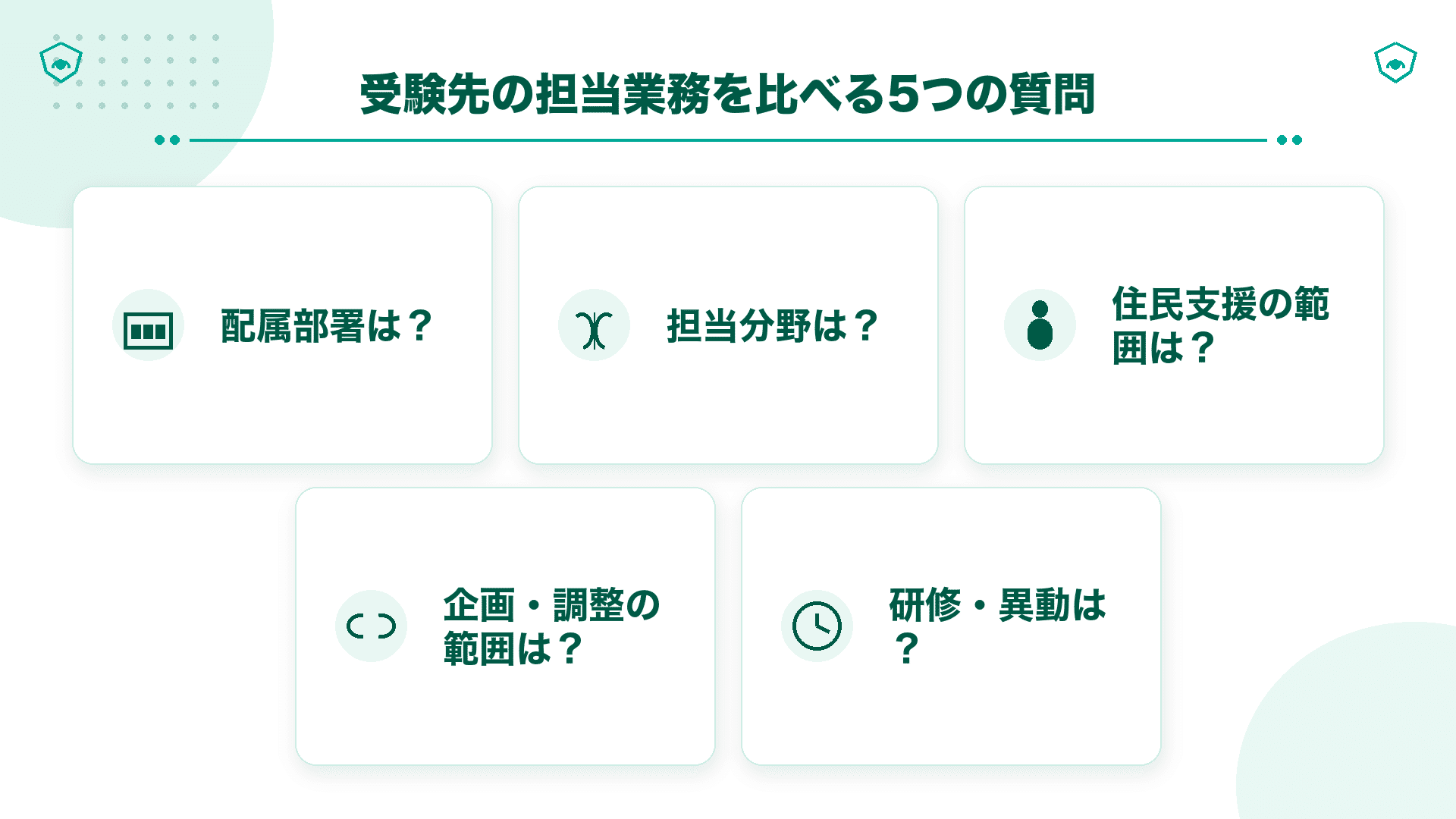 自治体名ではなく担当業務で受験先を比較する視点