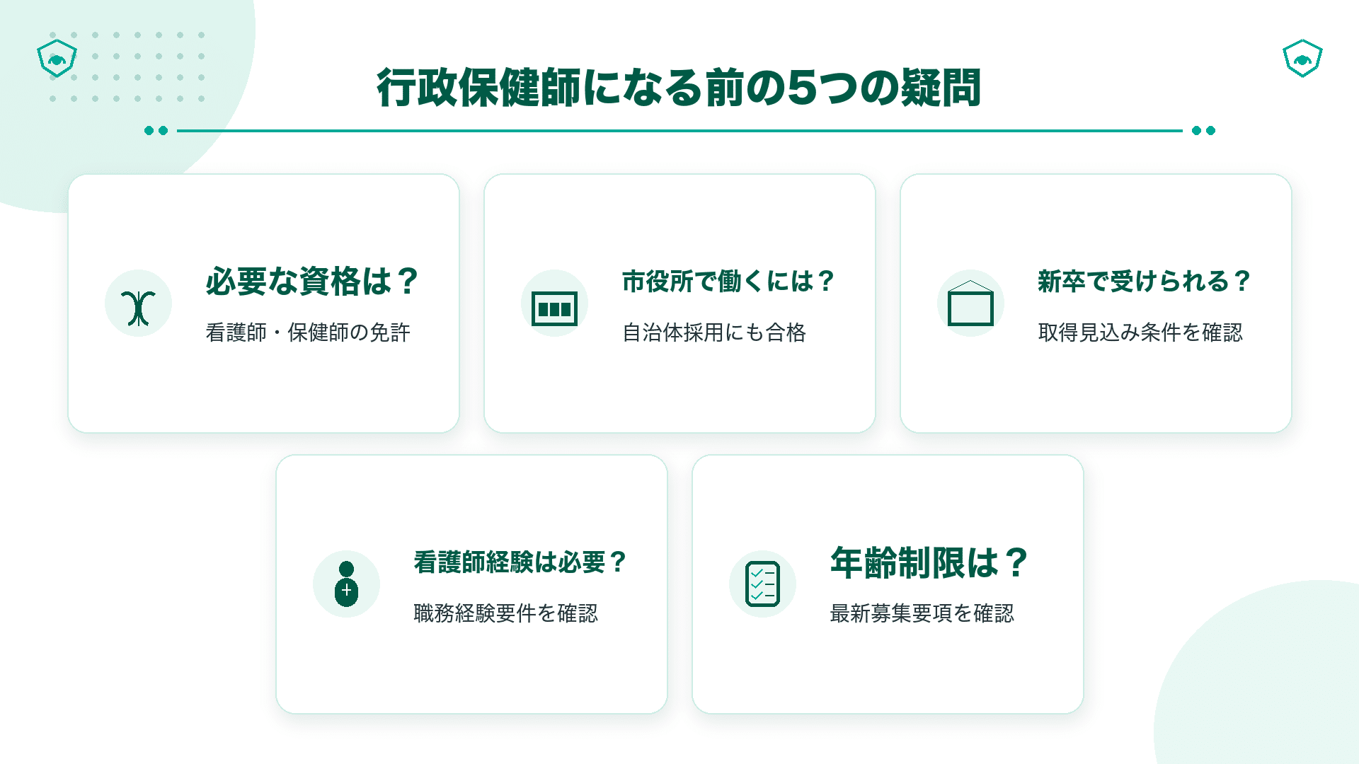 行政保健師になる前によくある5つの質問