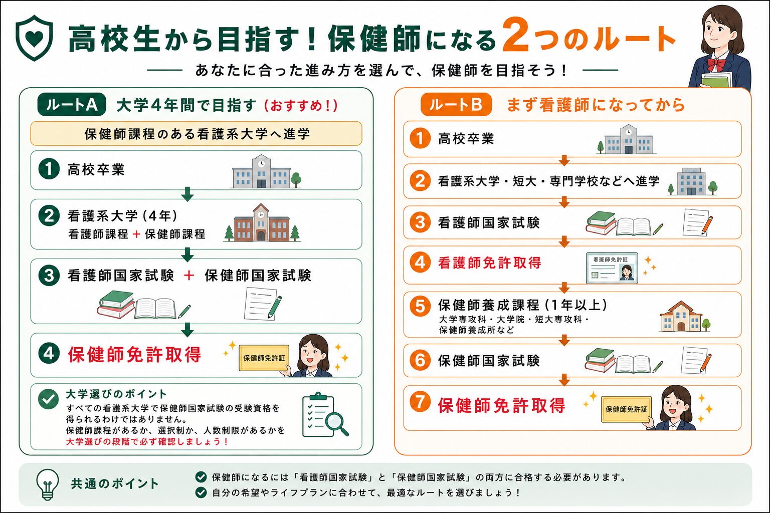 高校生から保健師を目指すルート