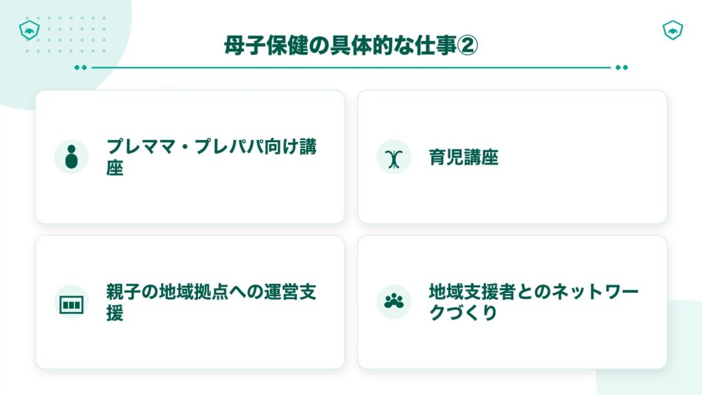母子保健の具体的な仕事②
