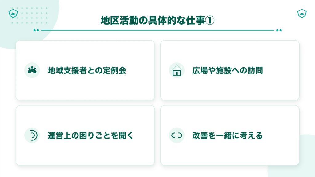 地区活動の具体的な仕事①